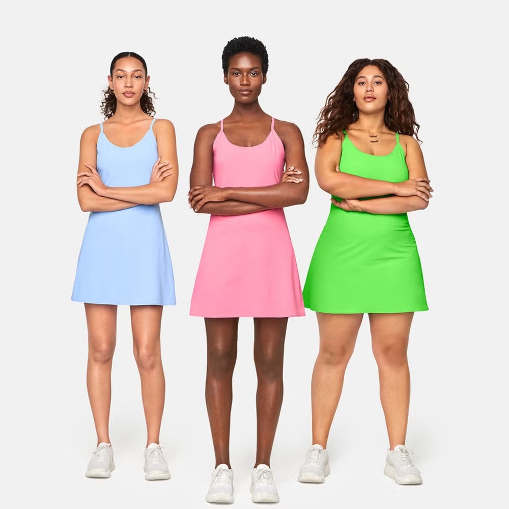Outdoor Voices Athletic Mini Dress Pink Sleeveless